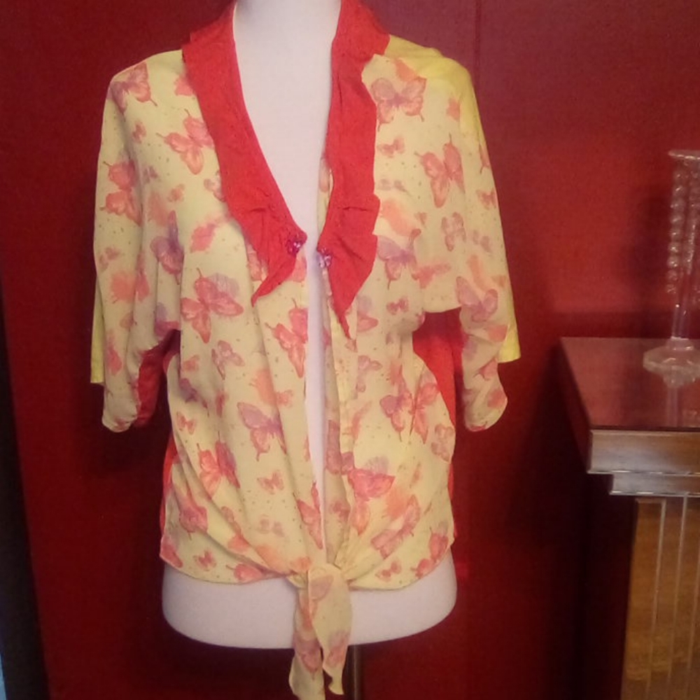Chaus Organic butterfly tie cardigan